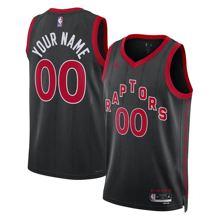 Men Toronto Raptors Jordan Brand Black 2022-23 Swingman Custom NBA Jersey